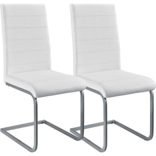 2 Eetkamerstoelen / stoel - Vegas - Kunstleer - Wit