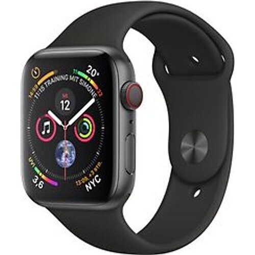 Apple Watch Series 4 44 mm aluminium spacegrijs met sportarmband [wifi + cellular] zwart