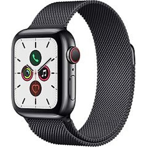Apple Watch Series 5 40 mm roestvrij stalen kast grafiet op Milanees bandje grafiet [wifi + cellular]