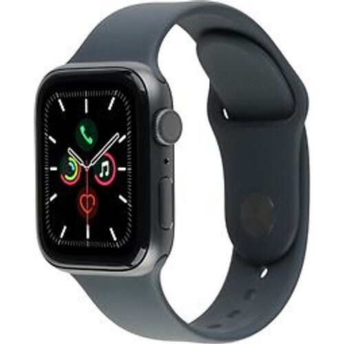 Apple Watch Series 5 44 mm aluminium kast space grey op sportbandje zwart [wifi]