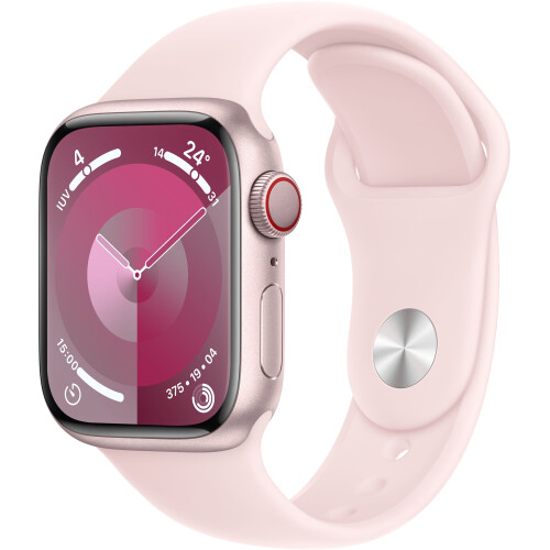 Apple Watch Series 9 - Smartwatch - GPS + Cellular - 41mm Aluminium Roze (M/L)