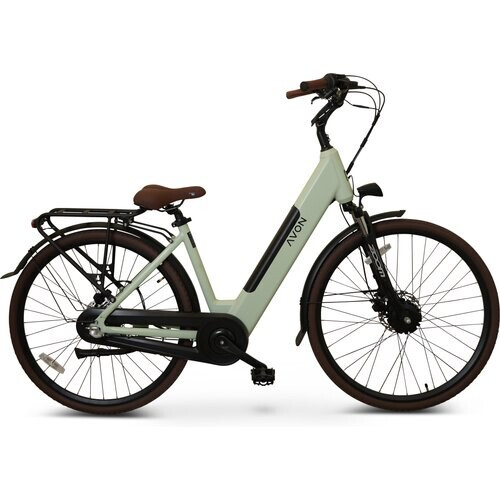 Avon Bx1 Elektrische Fiets 28 Inch – 250w Voorwielmotor 504wh Accu Tot 90 Km Actieradius Hydraulische Schijfremmen Nexus 3-speed Naafversnelling Kleurendisplay Lage Instap Lichtgroen