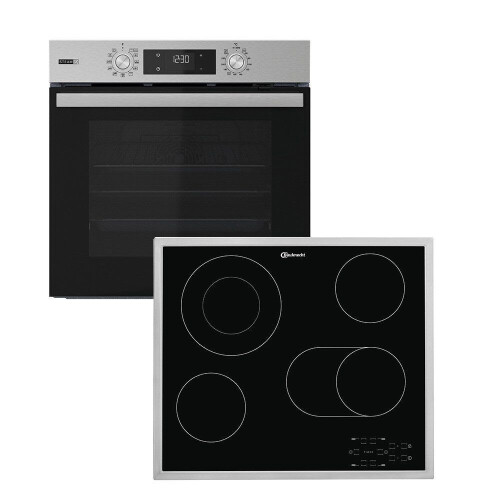Bauknecht BAKO 760 Steam - Inbouw Oven Set - Keramische Kookplaat 4 zones A+ - Zwart/Inox