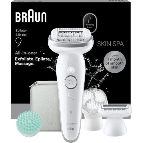 Braun Silk·épil 9 SkinSpa 9-080 - Wet & Dry Epilator - Langdurig gladde huid - Wit
