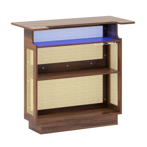 Coast Bartafel - Keukeneilandtafel - RGB LED-Verlichting - Bruin/Naturel - 120 x 55 x 110 cm