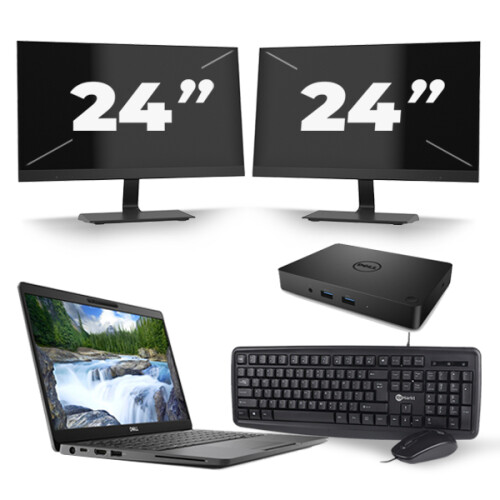 Dell Latitude 5300 - Intel Core i5-8e Generatie - 13 inch - 16GB RAM - 256GB SSD - Windows 11 + 2x 24 inch Monitor