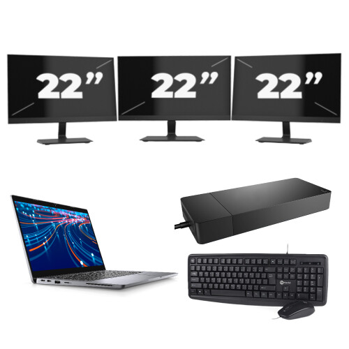 Dell Latitude 5320 - Intel Core i5-11e Generatie - 13 inch - Touch - 16GB RAM - 256GB SSD - Windows 11 Home + 3x 22 inch Monitor