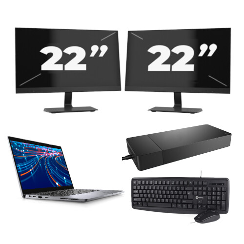 Dell Latitude 5320 - Intel Core i5-11e Generatie - 13 inch - Touch - 16GB RAM - 256GB SSD - Windows 11 Home + 2x 22 inch Monitor