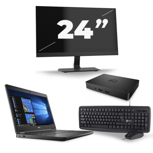 Dell Latitude 5480 - Intel Core i5-7e Generatie - 14 inch - 8GB RAM - 256GB SSD - Windows 11 + 1x 24 inch Monitor