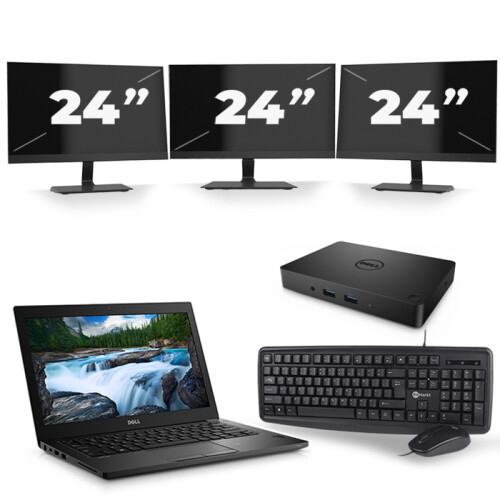 Dell Latitude 5490 - Intel Core i5-7e Generatie - 14 inch - 8GB RAM - 256GB SSD - Windows 11 + 3x 24 inch Monitor