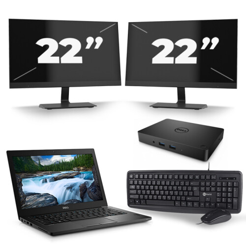 Dell Latitude 5490 - Intel Core i5-7e Generatie - 14 inch - 8GB RAM - 256GB SSD - Windows 11 + 2x 22 inch Monitor