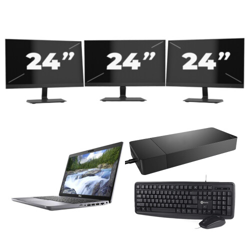 Dell Latitude 5510 - Intel Core i5-10e Generatie - 15 inch - 8GB RAM - 256GB SSD - Windows 11 + 3x 24 inch Monitor