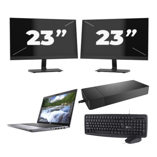 Dell Latitude 5510 - Intel Core i5-10e Generatie - 15 inch - 8GB RAM - 256GB SSD - Windows 11 + 2x 23 inch Monitor