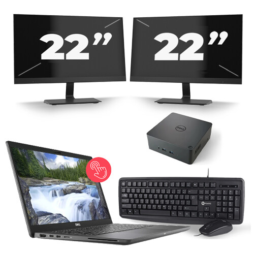 Dell Latitude 7310 - Intel Core i7-10e Generatie - 13 inch - 16GB RAM - 256GB SSD - Windows 11 Home + 2x 22 inch Monitor