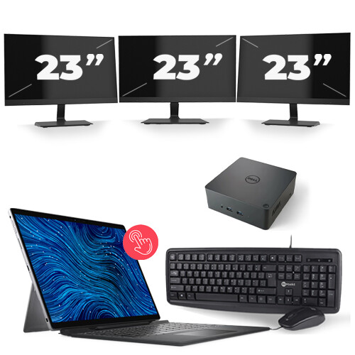 Dell Latitude 7320 - Intel Core i7-11e Generatie - 13 inch - 8GB RAM - 256GB SSD - Windows 11 + 3x 23 inch Monitor