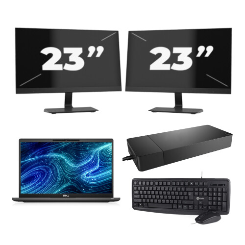 Dell Latitude 7320 - Intel Core i7-11e Generatie - 13 inch - Touch - 16GB RAM - 256GB SSD - Windows 11 Home + 2x 23 inch Monitor