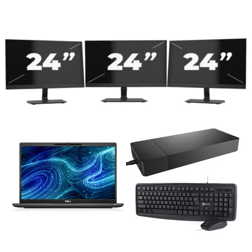Dell Latitude 7320 - Intel Core i7-11e Generatie - 13 inch - Touch - 16GB RAM - 256GB SSD - Windows 11 Home + 3x 24 inch Monitor