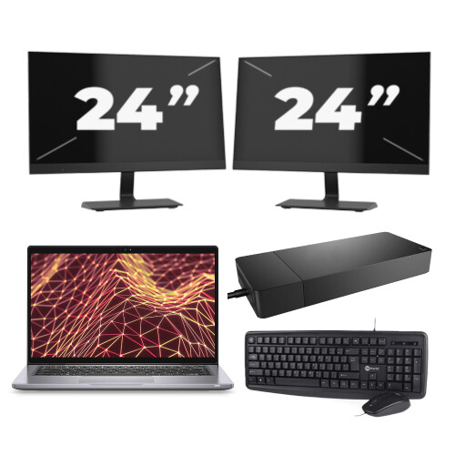 Dell Latitude 7330 - Intel Core i5-12e Generatie - 13 inch - Touch - 16GB RAM - 256GB SSD - Windows 11 Home + 2x 24 inch Monitor