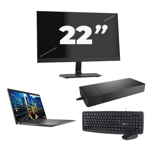 Dell Latitude 7410 - Intel Core i5-10e Generatie - 14 inch - 16GB RAM - 256GB SSD - Windows 11 Home + 1x 22 inch Monitor