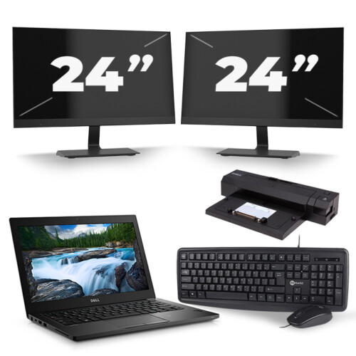 Dell Latitude 7490 - Intel Core i5-8e Generatie - 14 inch - 8GB RAM - 256GB SSD - Windows 11 + 2x 24 inch Monitor