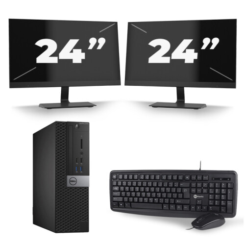 Dell Optiplex 3040 SFF - Intel Core i3-6e Generatie - 8GB RAM - 256GB SSD - Windows 11 + 2x 24 inch Monitor