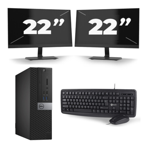 Dell Optiplex 3040 USFF - Intel Core i5-6e Generatie - 8GB RAM - 256GB SSD - Windows 11 + 2x 22 inch Monitor