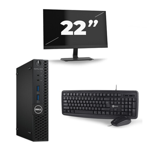 Dell Optiplex 3050 USFF - Intel Core i5-7e Generatie - 8GB RAM - 256GB SSD - Windows 11 + 1x 22 inch Monitor