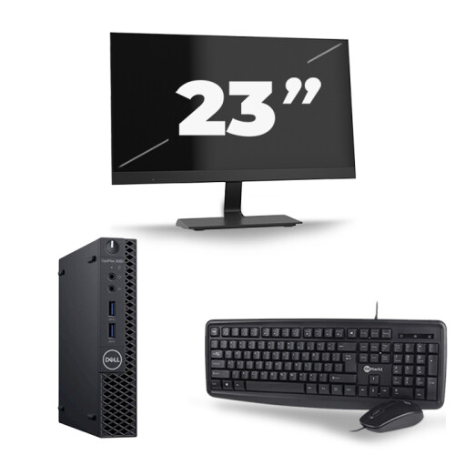 Dell Optiplex 3060 Micro USFF - Intel Core i7-8e Generatie - 16GB RAM - 256GB SSD - Windows 11 + 1x 23 inch Monitor