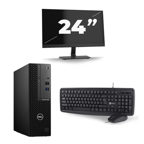 Dell OptiPlex 3080 Micro USFF - Intel Core i7-10e Generatie - 8GB RAM - 256GB SSD - Windows 11 + 1x 24 inch Monitor