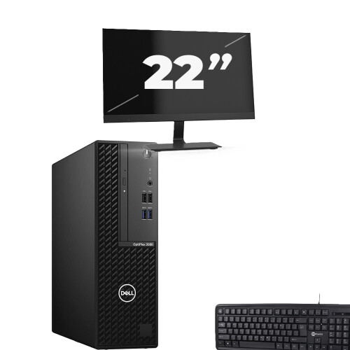 Dell OptiPlex 3080 SFF - Intel Core i5-10e Generatie - 8GB RAM - 256GB SSD - Windows 11 + 1x 22 inch Monitor