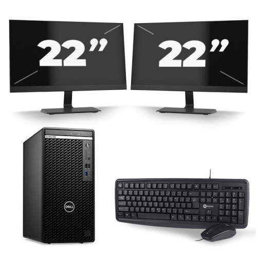 Dell Optiplex 390 Desktop - Intel Core i3-2e Generatie - 8GB RAM - 256GB SSD - Windows 10 + 2x 22 inch Monitor