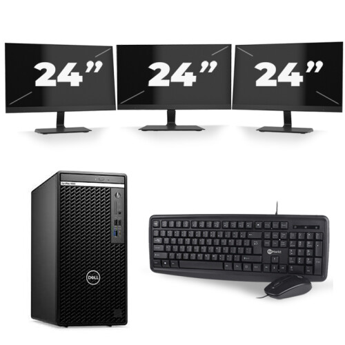 Dell Optiplex 390 Desktop - Intel Core i5-2e Generatie - 8GB RAM - 256GB SSD - Windows 10 + 3x 24 inch Monitor