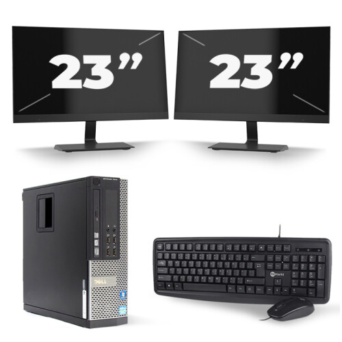 Dell Optiplex 7010 SFF - Intel Core i3-3e Generatie - 8GB RAM - 256GB SSD - Windows 10 + 2x 23 inch Monitor