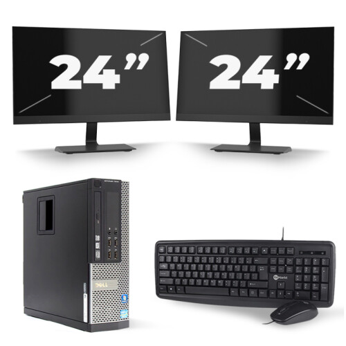 Dell Optiplex 7010 SFF - Intel Core i5-3e Generatie - 8GB RAM - 256GB SSD - Windows 10 + 2x 24 inch Monitor