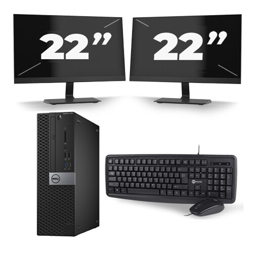 Dell Optiplex 7040 USFF - Intel Core i5-6e Generatie - 8GB RAM - 256GB SSD - Windows 11 + 2x 22 inch Monitor