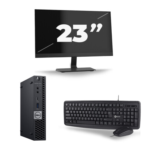 Dell Optiplex 7070 Micro USFF - Intel Core i5-9e Generatie - 16GB RAM - 256GB SSD - Windows 11 + 1x 23 inch Monitor