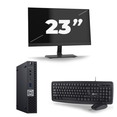 Dell Optiplex 7070 Micro USFF - Intel Core i5-9e Generatie - 8GB RAM - 256GB SSD - Windows 11 + 1x 23 inch Monitor