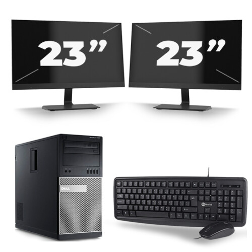 Dell Optiplex 790 Micro Tower - Intel Core i7-2e Generatie - 16GB RAM - 256GB SSD - Windows 10 + 2x 23 inch Monitor