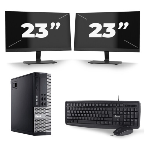 Dell Optiplex 990 SFF - Intel Core i3-2e Generatie - 8GB RAM - 256GB SSD - Windows 10 + 2x 23 inch Monitor