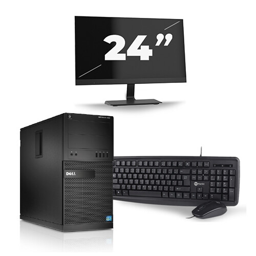 Dell Optiplex XE2 Micro Tower - Intel Core i7-4e Generatie - 16GB RAM - 256GB SSD - Windows 10 + 1x 24 inch Monitor