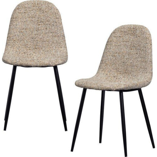 eetkamerstoel Marije - Chenille - Naturel - Set van 4