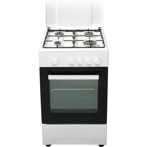 Everglades EVCK039 - Gasfornuis - 4 Kookzones - Gasoven - Wit - 50CM - 54 Liter