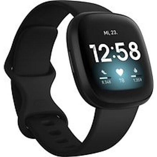 Fitbit Versa 3 40 mm zwart met een zwart siliconen polsband [wifi]