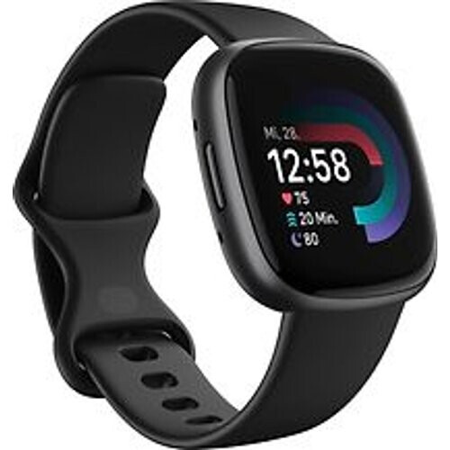 Fitbit Versa 4 40 mm grafiet met een zwart siliconen polsband [wifi]