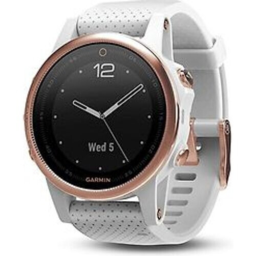 Garmin Fenix 5S 42 mm roségoud met siliconebandje wit