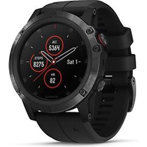 Garmin Fenix 5X Plus 51 mm zwart met siliconenarmband zwart [wifi, Saphir editie]