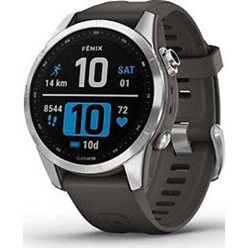 Garmin Fenix 7S 42 mm zilver met graphite band [wifi]