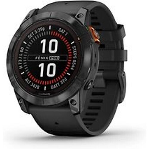 Garmin Fenix 7X Pro 51mm leigrijs met een zwart siliconen polsband [Wi-Fi, Solar Edition]