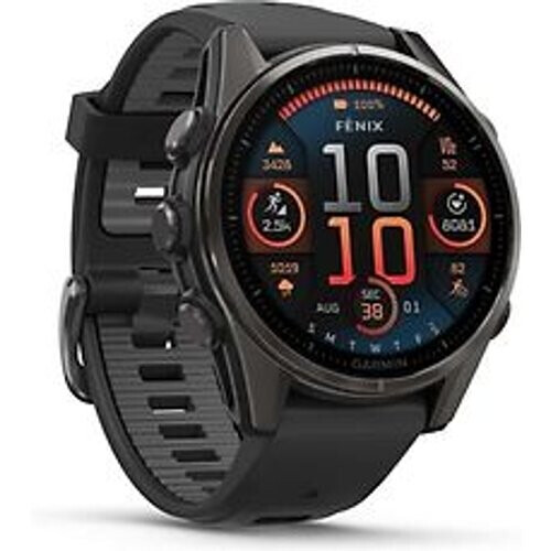 Garmin Fenix 8 43 mm zwart/titanium met koolstofgrijs polsband [wifi, Sapphire Edition]