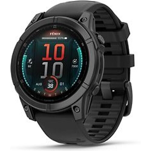 Garmin Fenix E 47 mm zwart met een grijs siliconen polsband